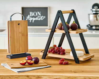 ZELLER Etagere 25354 Bambus FSC zertifiziert, schwarz