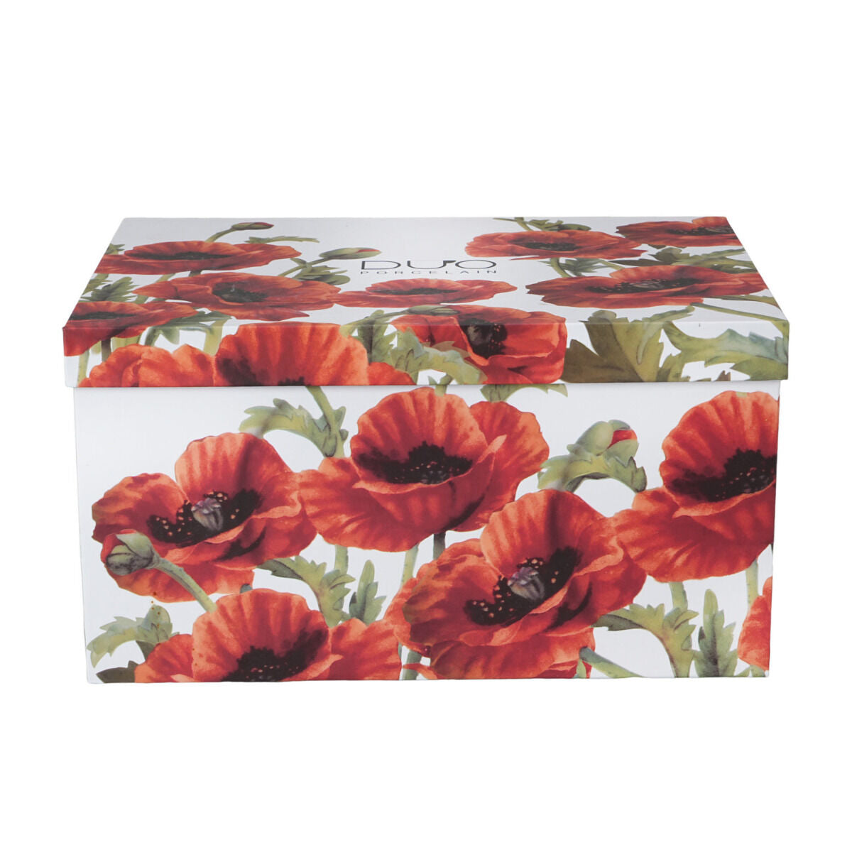 DUO FLORAL Set aus Teekanne, Edelstahl-Sieb und zwei Tassen mit Untertassen CLASSIC POPPIES New Bone China Porzellan – Bild 4