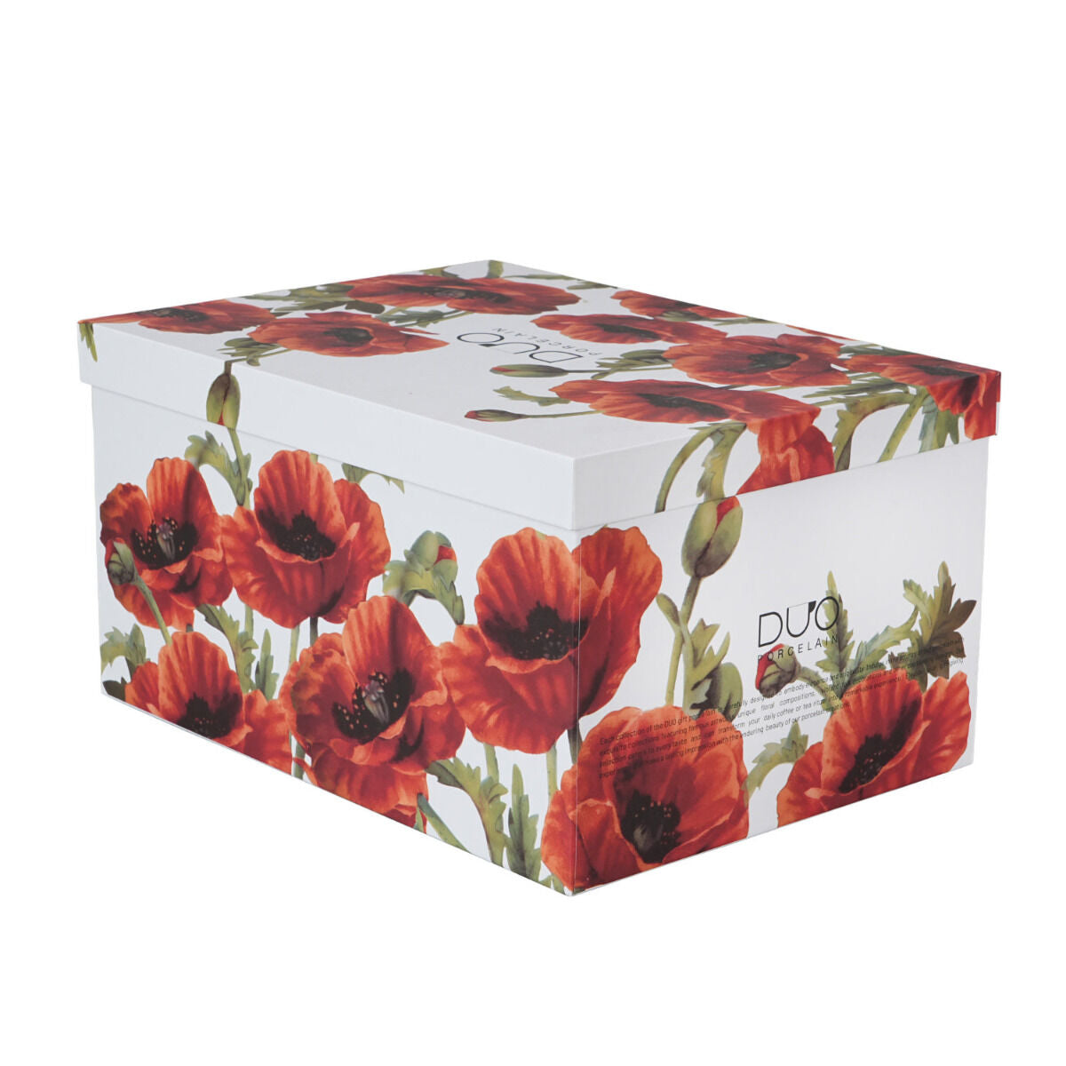 DUO FLORAL Set aus Teekanne, Edelstahl-Sieb und zwei Tassen mit Untertassen CLASSIC POPPIES New Bone China Porzellan – Bild 6